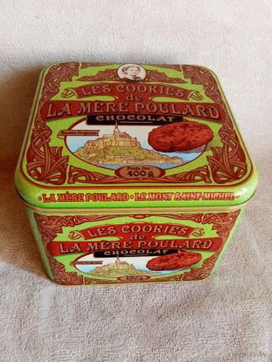 Большая банка от французского печенья жестяная