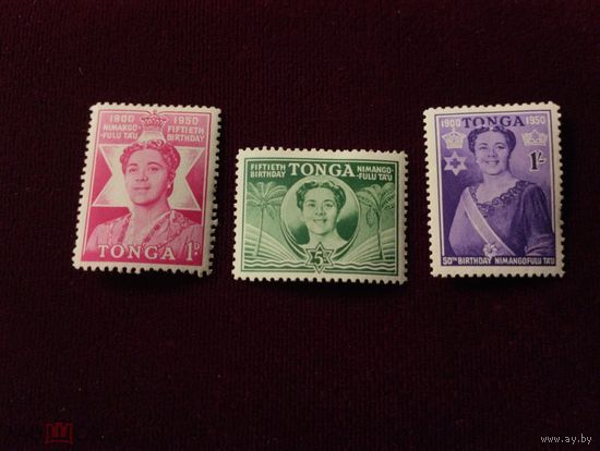 Брит. колония  Тонга. юбилей.  1950 г. металлография.  2 фото.  см. условие.