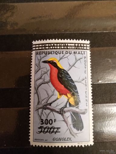 1960 Мали фауна птица дополнительная надпечатка 300 фр чистая клей след от лёгкой наклейки дорогая (4-8)