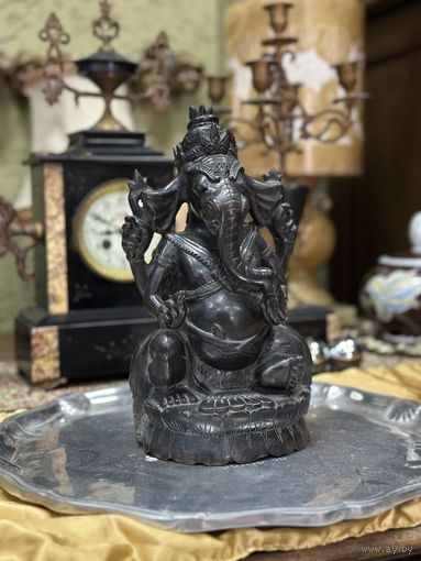 Статуэтка фигура из черного дерева . Бог Ганеша