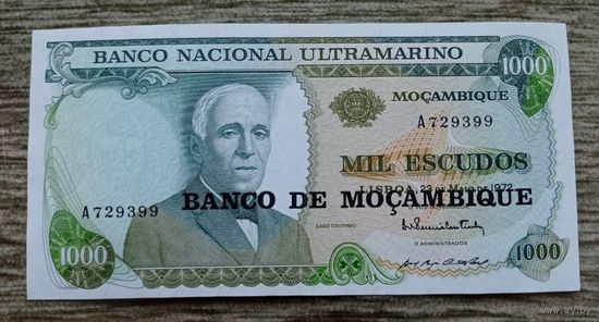 Werty71 Мозамбик 1000 эскудо 1976 UNC банкнота большой формат