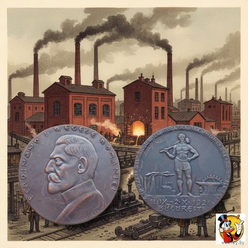 Румыния медаль 1921 год. Рабочий с молотом. Тяжелая медная медаль. D-40 мм. Гладкий гурт. Сторгуй за свою цену, предложи обмен!