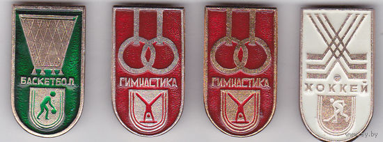Олимпийские виды спорта: баскетбол, гимнастика, хоккей.