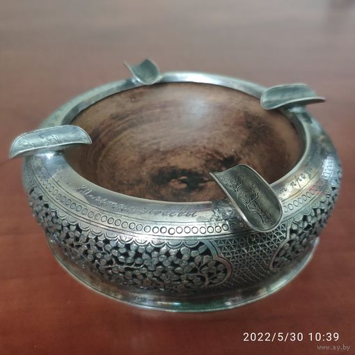 Пепельница. серебро, СССР, Вьетнам. 900-я проба.