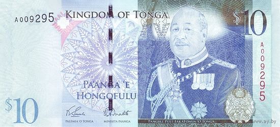 Тонга 10 паанга образца 2009 года UNC p40(1)