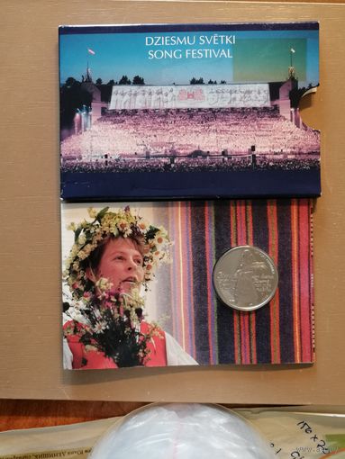 Латвия, 1 лат, 2008 Песенный фестиваль, KM# 93