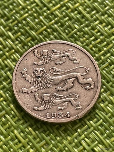 Эстония 2 сенти (цента) 1934 г