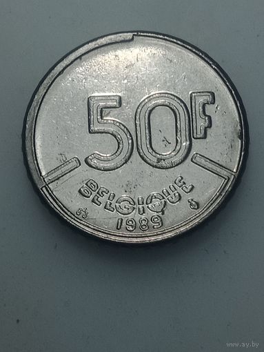 Бельгия 50 франков 1989 года . Надпись на Французском языке  , BELGIQUE .
