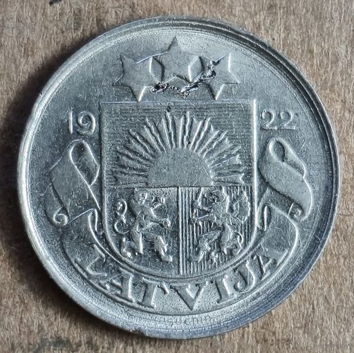 Латвия 1-я республика 20 сантимов 1922 г., KM# 5