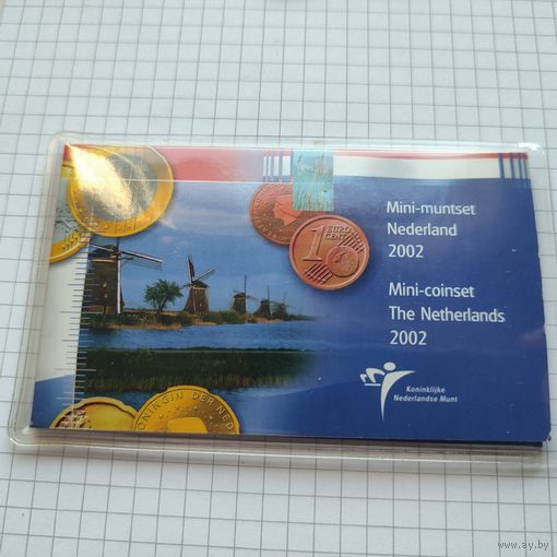 Редкий набор мини-евро монет Нидерландов 2002 года . R-1.