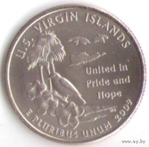 25 центов 2009 г. Американские Виргинские острова серия Штаты и Территории Двор D _UNC