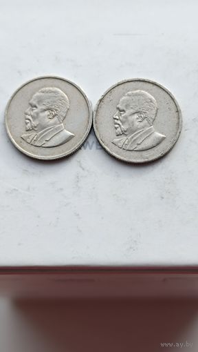 25 центов Кения 1966 года. 1 год чекана монеты Джомо Кениата (1-й президент Кении). Лот состоит из 1 монеты. Монета не чищена. Левая монета продана. 1415