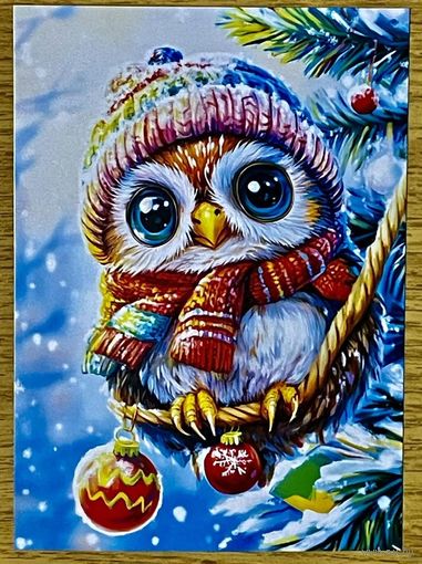 Открытка новогодняя чистая 10х15 см.