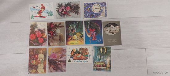 Открытки СССР на тему НОВЫЙ ГОД. Смотрите другие лоты.