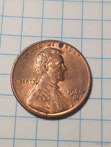 1 цент США 1986 D год