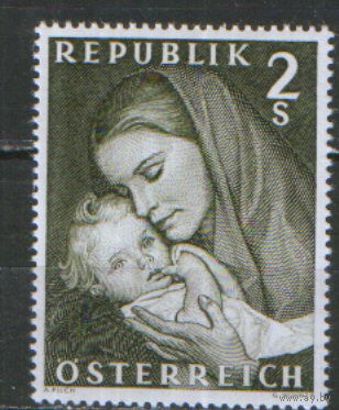 Полная серия из 1 марки 1968г. Австрия "День матери. Адальберт Пилч "Мать с ребенком" MNH