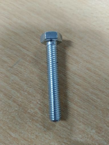 Болт М8х35 мм с шестигранной головкой по DIN 933 с полной резьбой оцинкованный, класс прочности 8.8