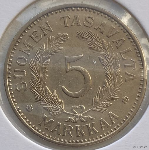 Финляндия 5 марок 1935 г. В холдере