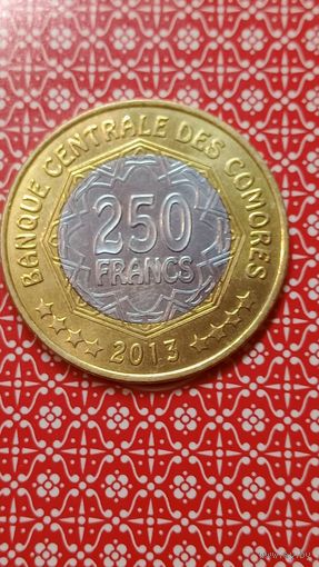 Коморские  острова 250 франков 2013