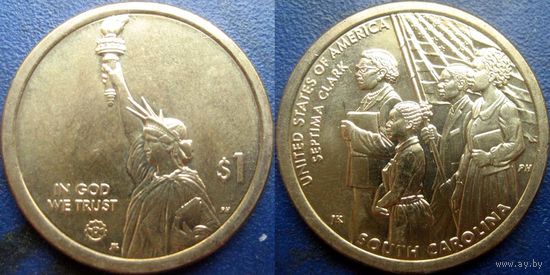 США. 1 доллар 2020. N9 Американские инновации. Септима Кларк. Южная Каролина. Минтмарка  D