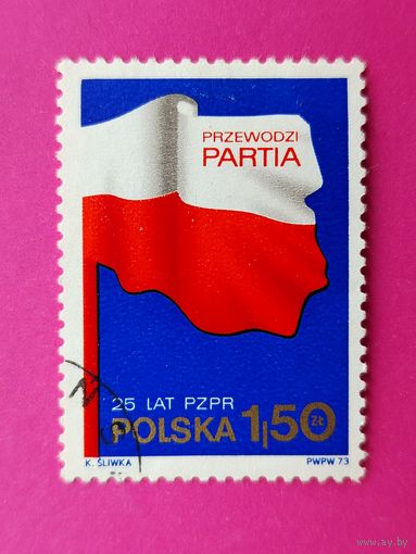 Польша. 25 лет. ( 1 марка ) 1973 года. 3-17.