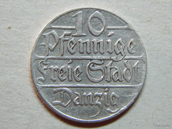 Польша Данциг 10 пфеннигов 1923г.