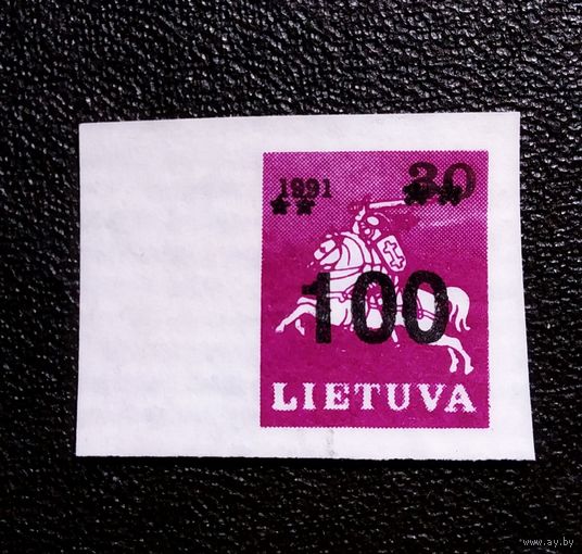 Марка Литва 1993 год Стандартный выпуск ( надпечатка на марке 1991 года )