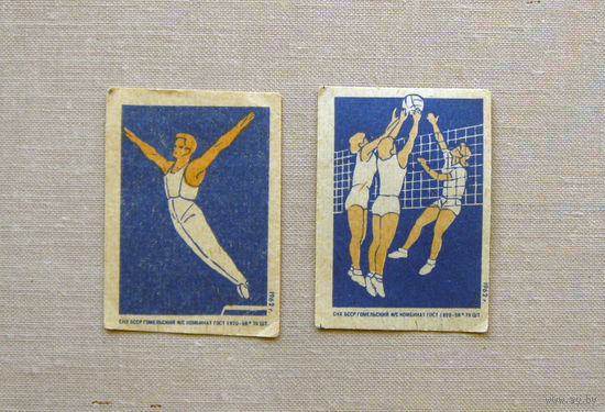 Спичечные этикетки Спорт 2 штуки 1962 Гомель