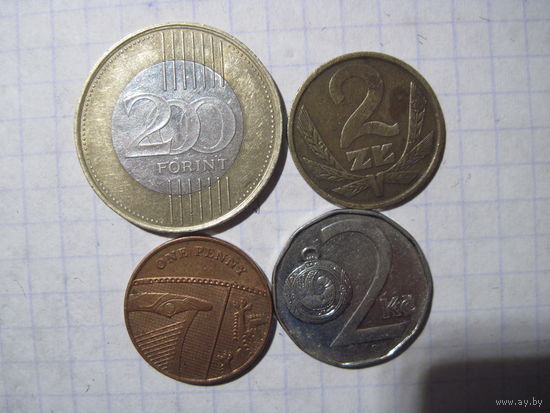 Четыре монеты/2 с рубля!