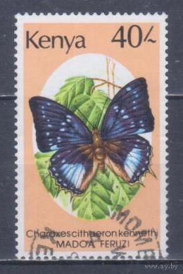 [2484] Кения 1988. Фауна.Бабочка.40шил. Концовка серии.Гашеная марка. Кат.гаш.8 е.