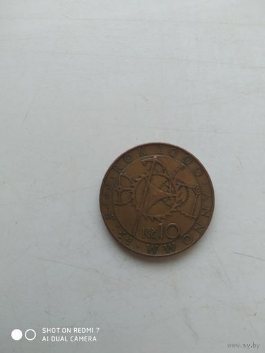 10 крон Чехия, 2000 год.