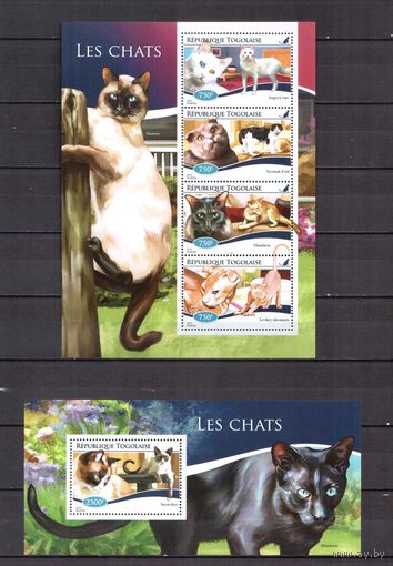 Того 2015 Фауна домашние кошки - 1 лист + 1 блок MNH**