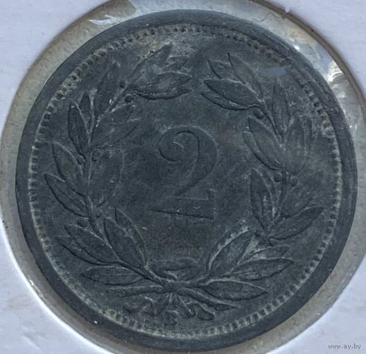 Швейцария 2 раппена 1944 г. В холдере