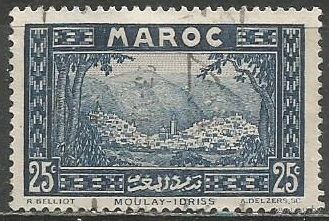 Французское Марокко. Мечеть Мулай Идрис. Пейзаж. 1933г. Mi#100.