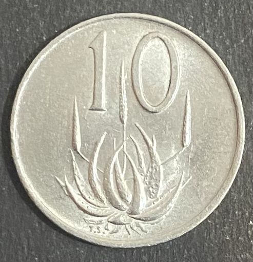 Монета 10 центов. 1972 год, Южная Африка. Алоэ.