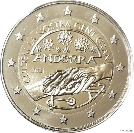 2 евро 2021 Андорра Забота о пожилых людях BU