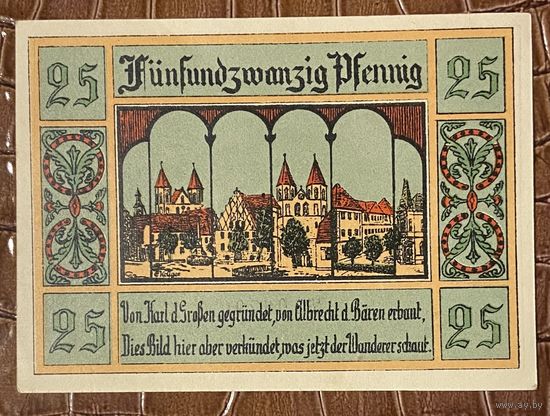 Нодгельд 25 пфеннигов 1921 год. Акен. Веймарская республика