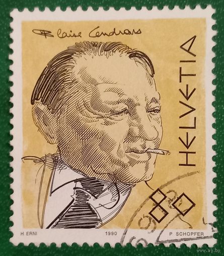 Швейцария 1990. Швейцарский поэт и прозаик Блез Сандра 1887-1961