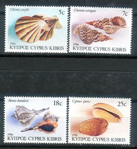 Кипр - 1986г. - ракушки - 4 марки - полная серия, MNH [Mi 657-660]. #4-B6-Z-1-23