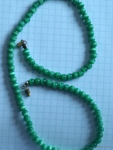 Бусы винтажные. Сатиновые