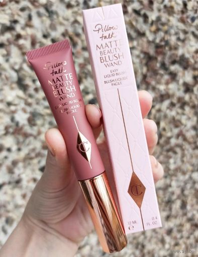 Акция! Матовые кремовые румяна Charlotte Tilbury Matte Beauty Blush Wand Easy Liquid Blush в оттенке Pillow Talk 12 ml
