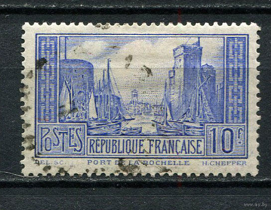 Франция - 1929 - Порт Ла-Рошель. Туризм 10Fr - [Mi.241I] - 1 марка. Гашеная.  (Лот 54DL)