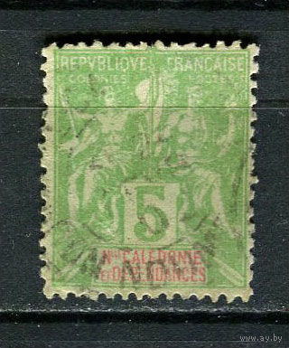 Французские колонии - Новая Каледония - 1900/1904 - Аллегория 5С - [Mi.56] - 1 марка. Гашеная.  (Лот 17HN)-T2P16
