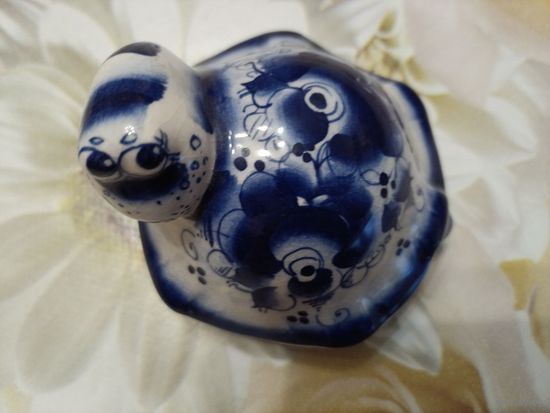 Статуэтка черепаха гжель фарфор СССР