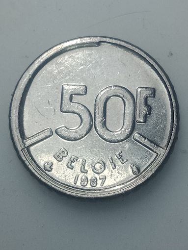 Бельгия 50 франков 1987 года . Надпись на Галанском языке  , BELGIE .