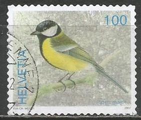 Швейцария. Большая синица. 2007г. Mi#2027.