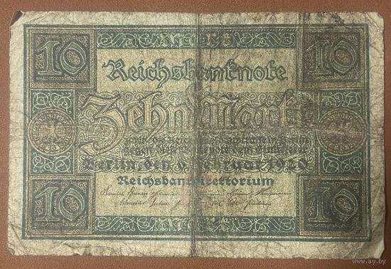 Банкнота 10 марок 1920 год. Веймарская республика