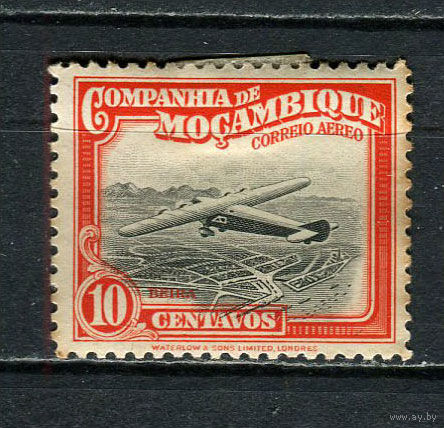 Португальские колонии - Мозамбик (Comp de Mocambique) - 1935 - Авиация 10С - (пятна на клее) - [Mi.187] - 1 марка. MH.  (Лот 48GR)-T41P34
