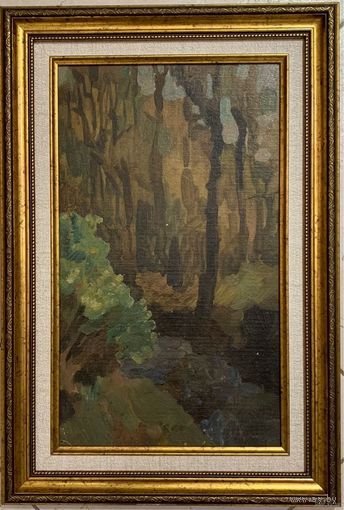 Волков А.В Этюд, 1960г. Картон, масло.Размер 22х37 см.