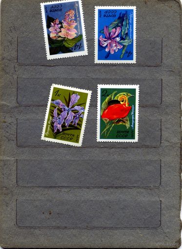 СССР, 1971, ЦВЕТЫ,  4м,   по 20 коп шт  С НАКЛ.    чистая